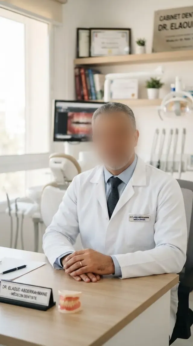 Portrait du Dr Elaoud Abderrahmane, médecin dentiste